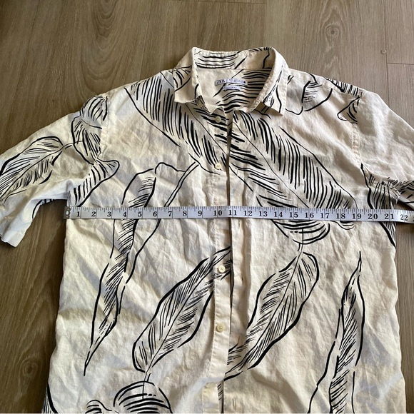 ZARA LEAF PRINT SHIRT Small - Picture 4 of 7